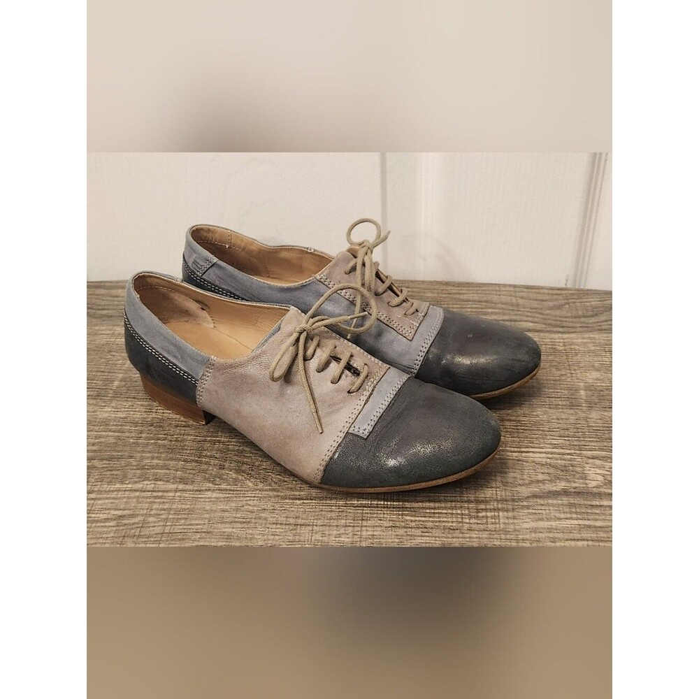 Vintage Salamander France Two-Tone Leather Lace-Up Oxfords Size EU:37 (US:6.5-7)